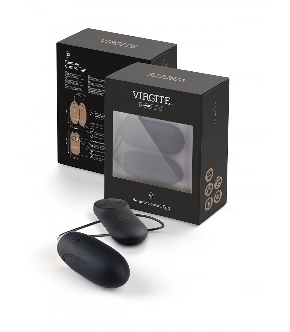 HUEVO VIBRADOR VIRGITE G3 (NEGRO)
