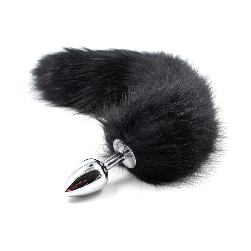 BLACK FOX TAIL PLATEADO Y NEGRO