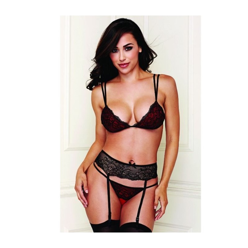 3PC STRAPPY M/L ROJO Y NEGRO